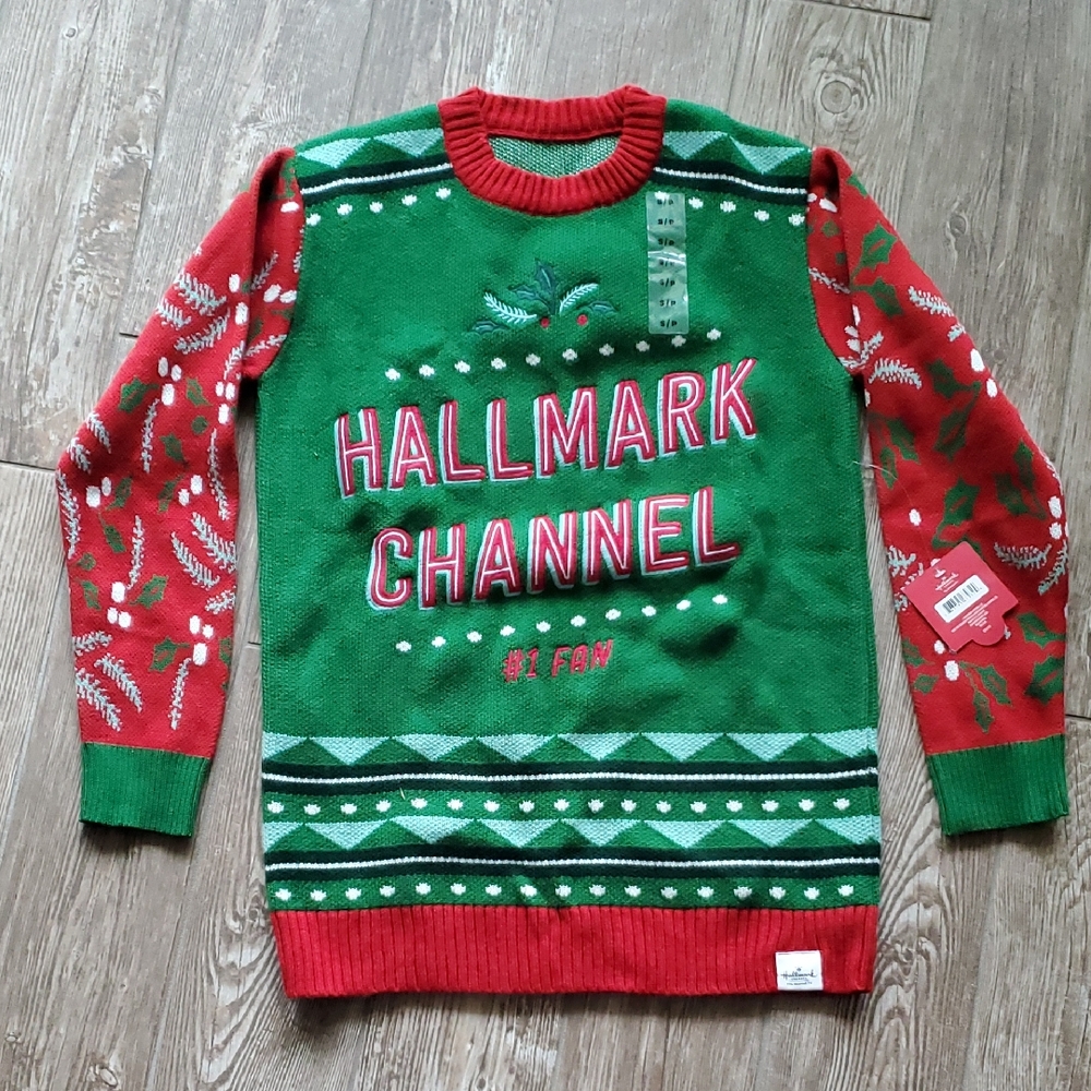 Hallmark Green and Red Women's Sweater